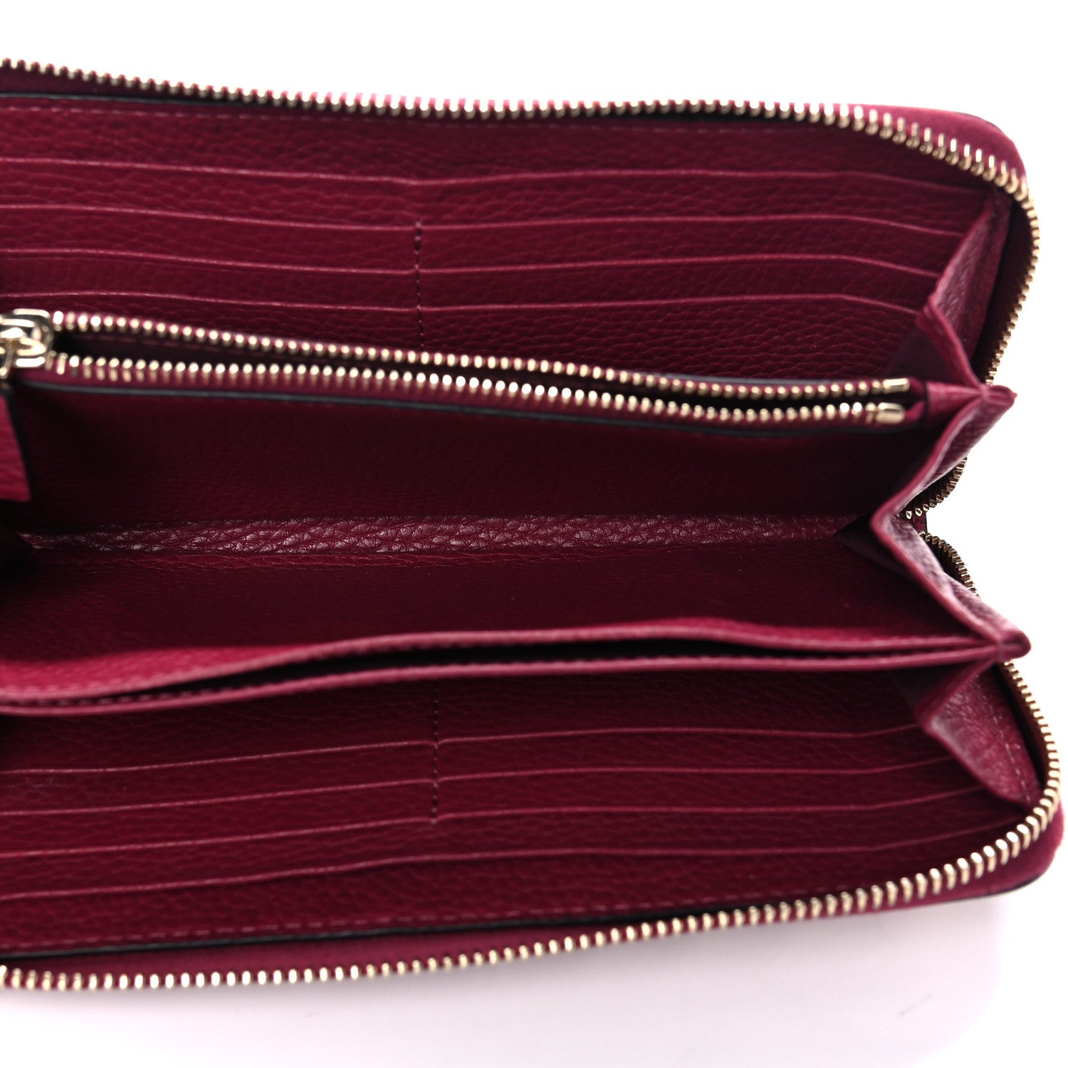 Valentino Garavani Pebbled Calfskin Rockstud Zip Around Wallet Raspberry 5 of 14