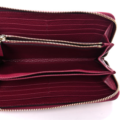 Valentino Garavani Pebbled Calfskin Rockstud Zip Around Wallet Raspberry 5 of 14