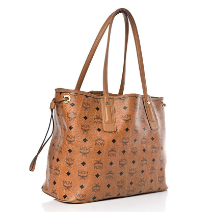 MCM Visetos Medium Liz Reversible Shopper Tote Cognac 5 of 29