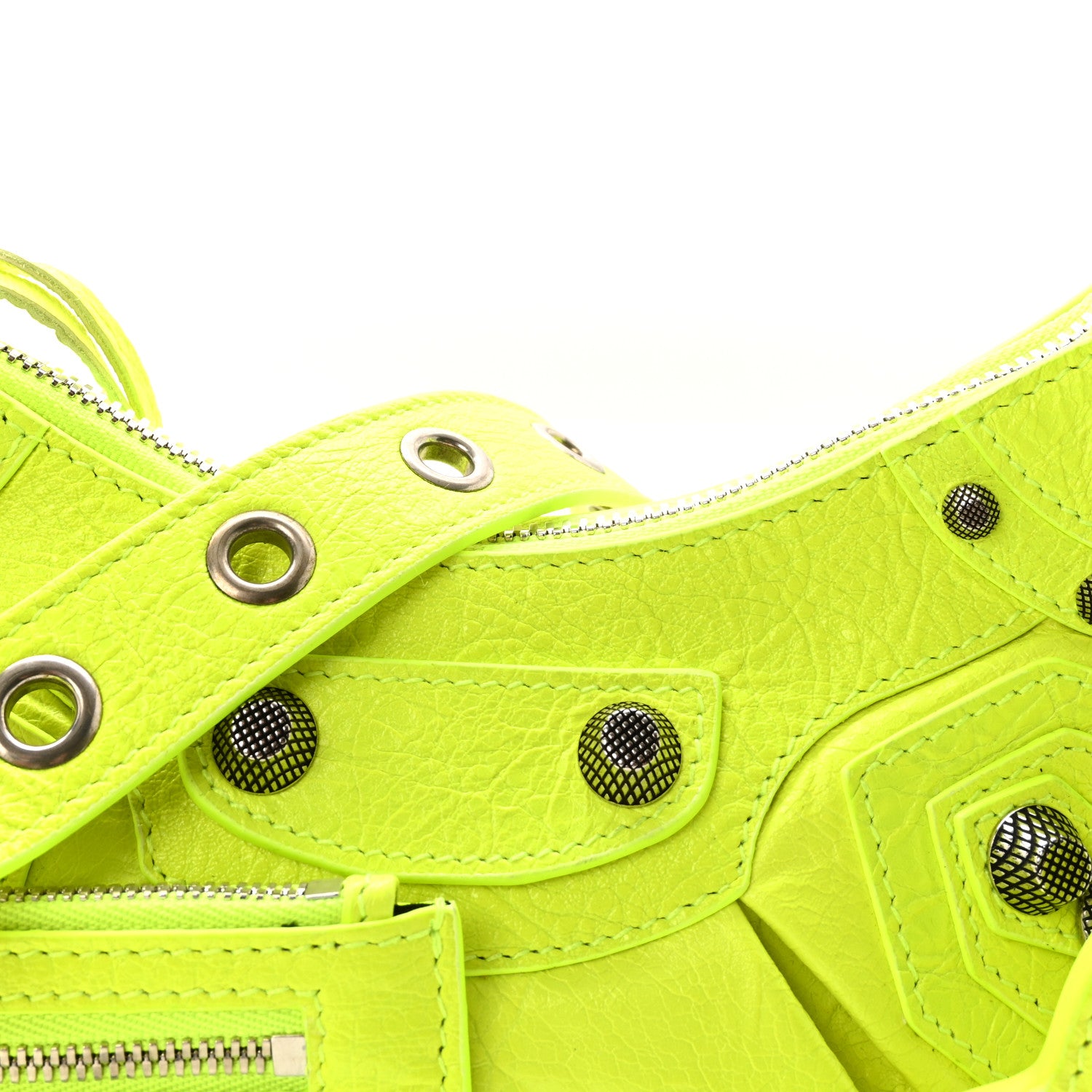 Balenciaga Agneau Arena Le Cagole Shoulder Bag XS Fluo Yellow 8 of 10
