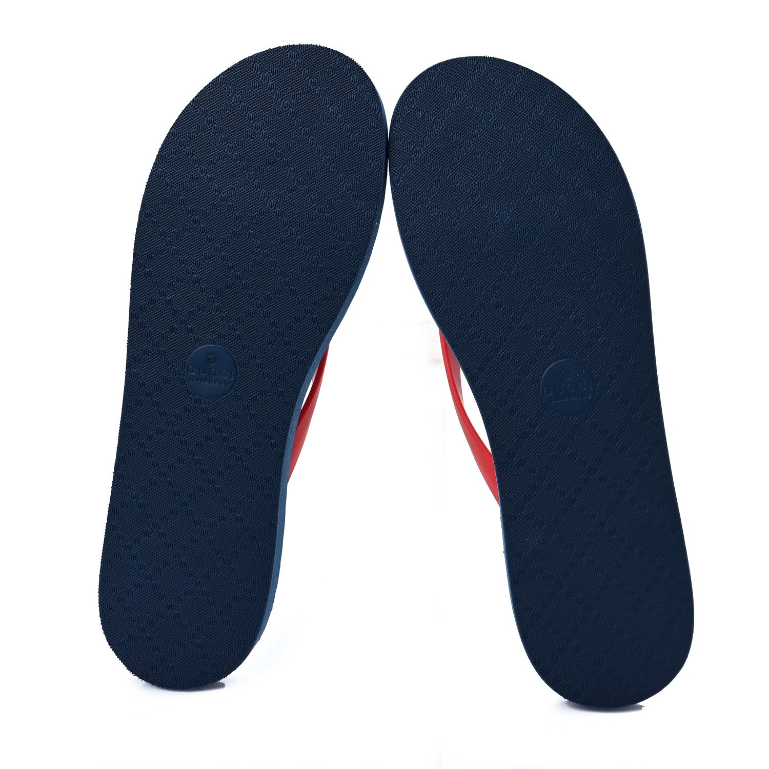 Gucci Rubber Chevron Mens GG Thong Flat Sandals 9 Orange Red 5 of 7