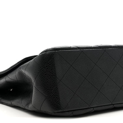 Chanel Caviar Quilted Jumbo Single Flap Black 9 of 10
