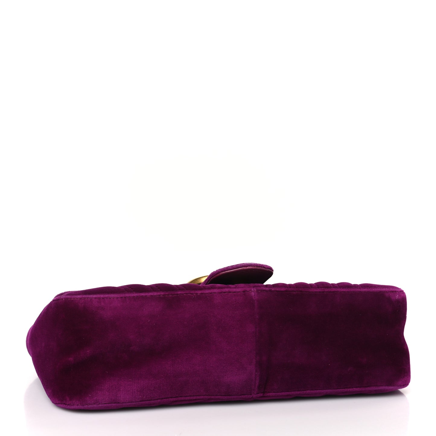 Velvet Matelasse Small GG Marmont Shoulder Bag Fuchsia Violet Cyclamen