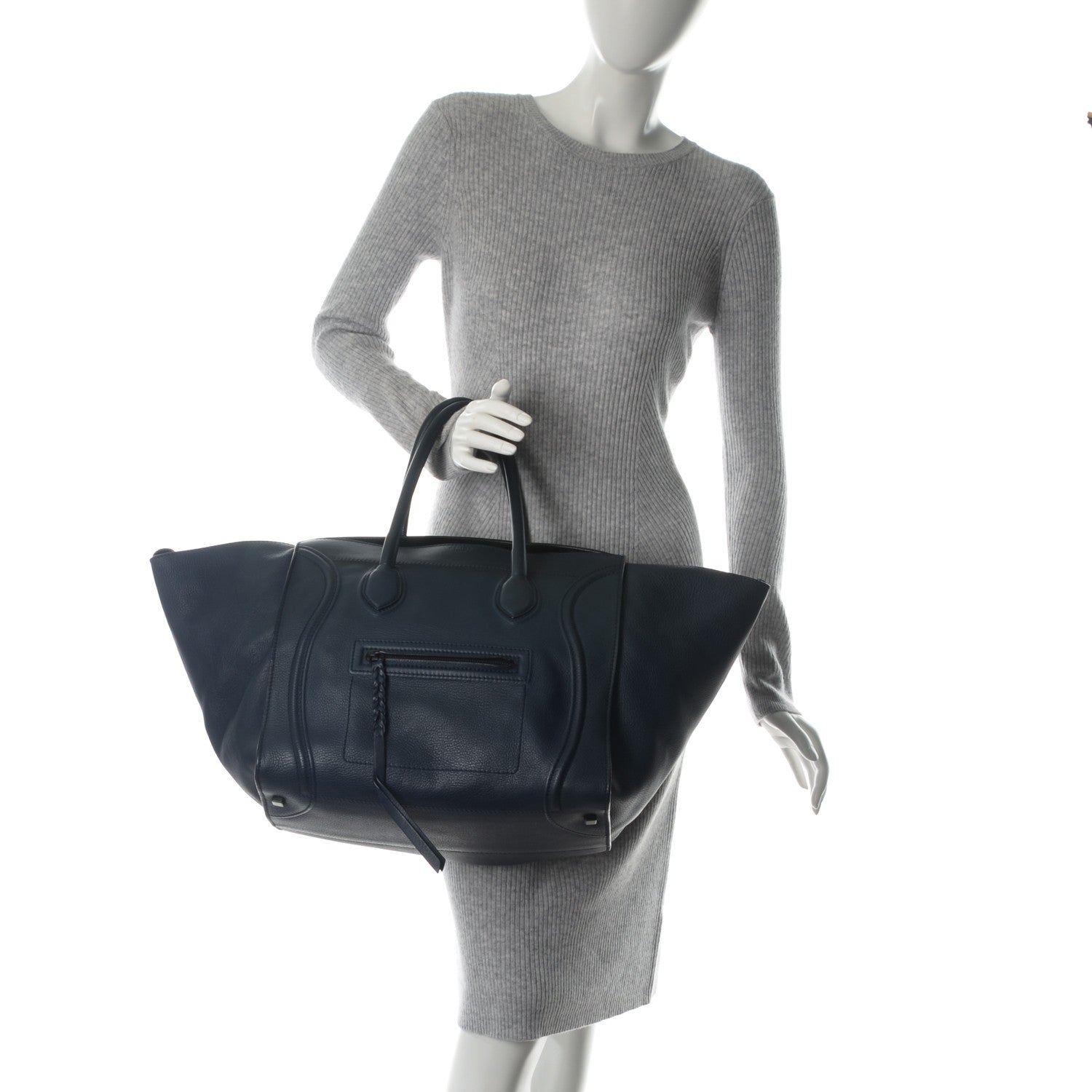 Celine Supple Calfskin Large Phantom Luggage Midnight 2 of 7
