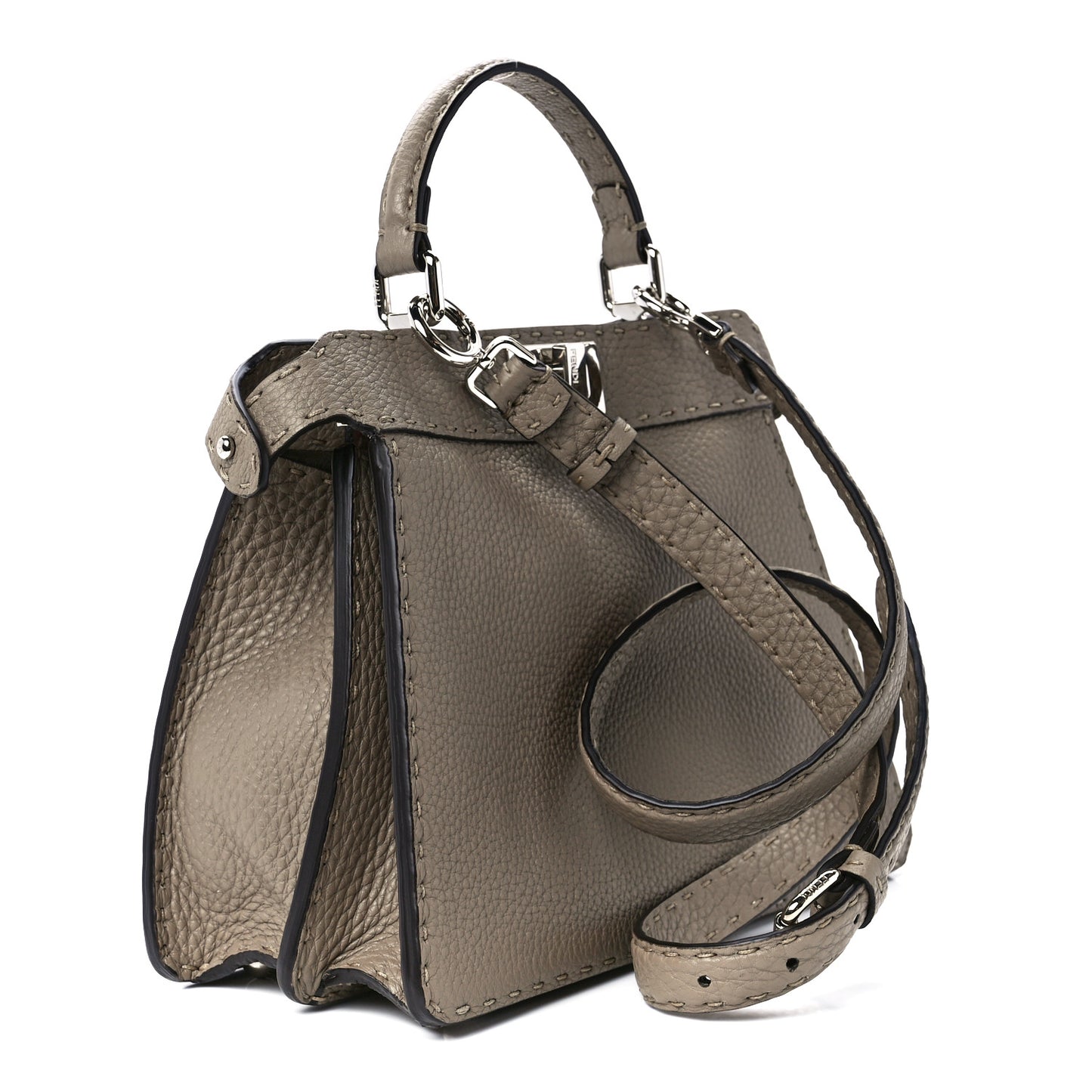 Cuoio Romano Selleria Chamois Small Peekaboo I SEE U Satchel Corda Camelia Cipria