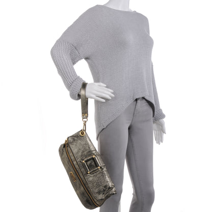 Jimmy Choo Leather Mave Foldover Clutch Metallic 2 of 7