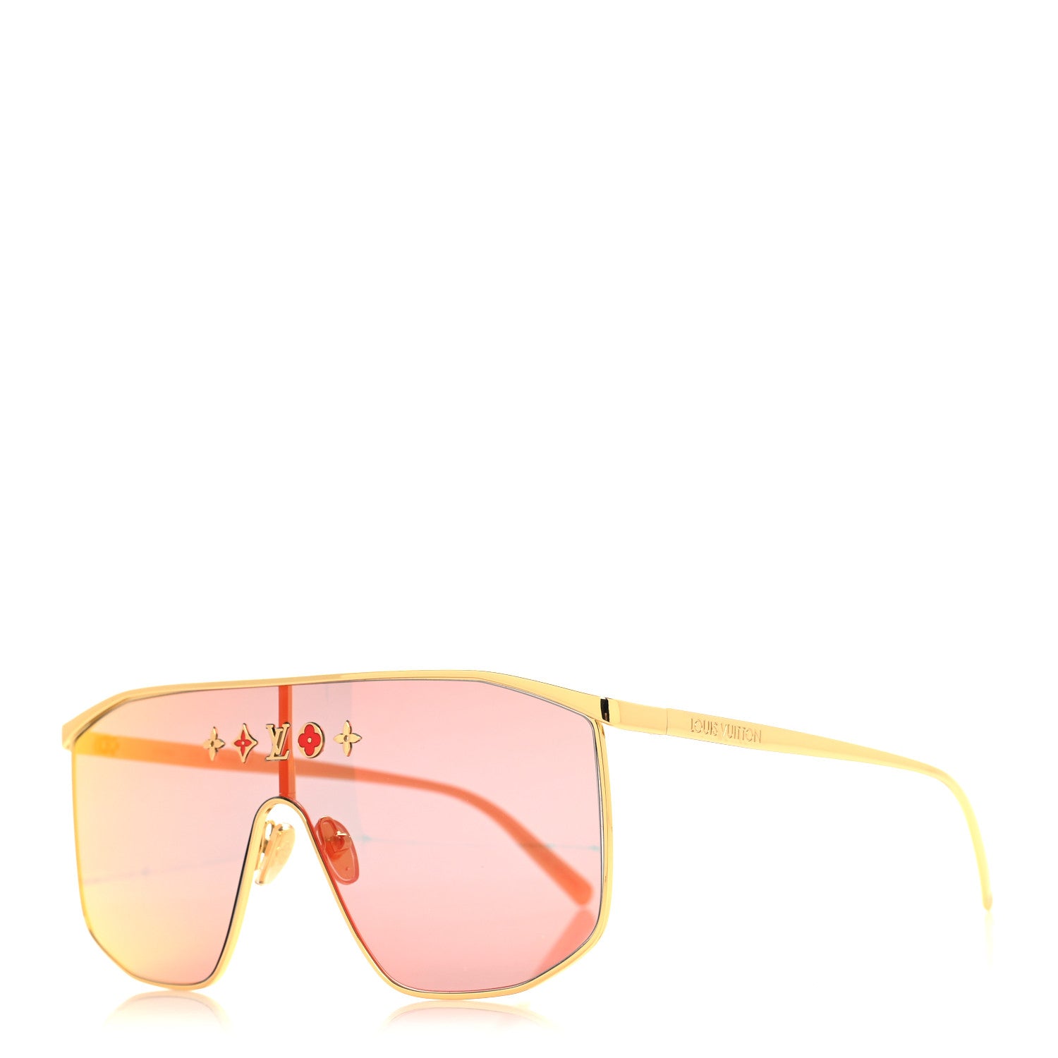 Louis Vuitton Metal LV Golden Mask Sunglasses Z2727U Gold 1 of 7