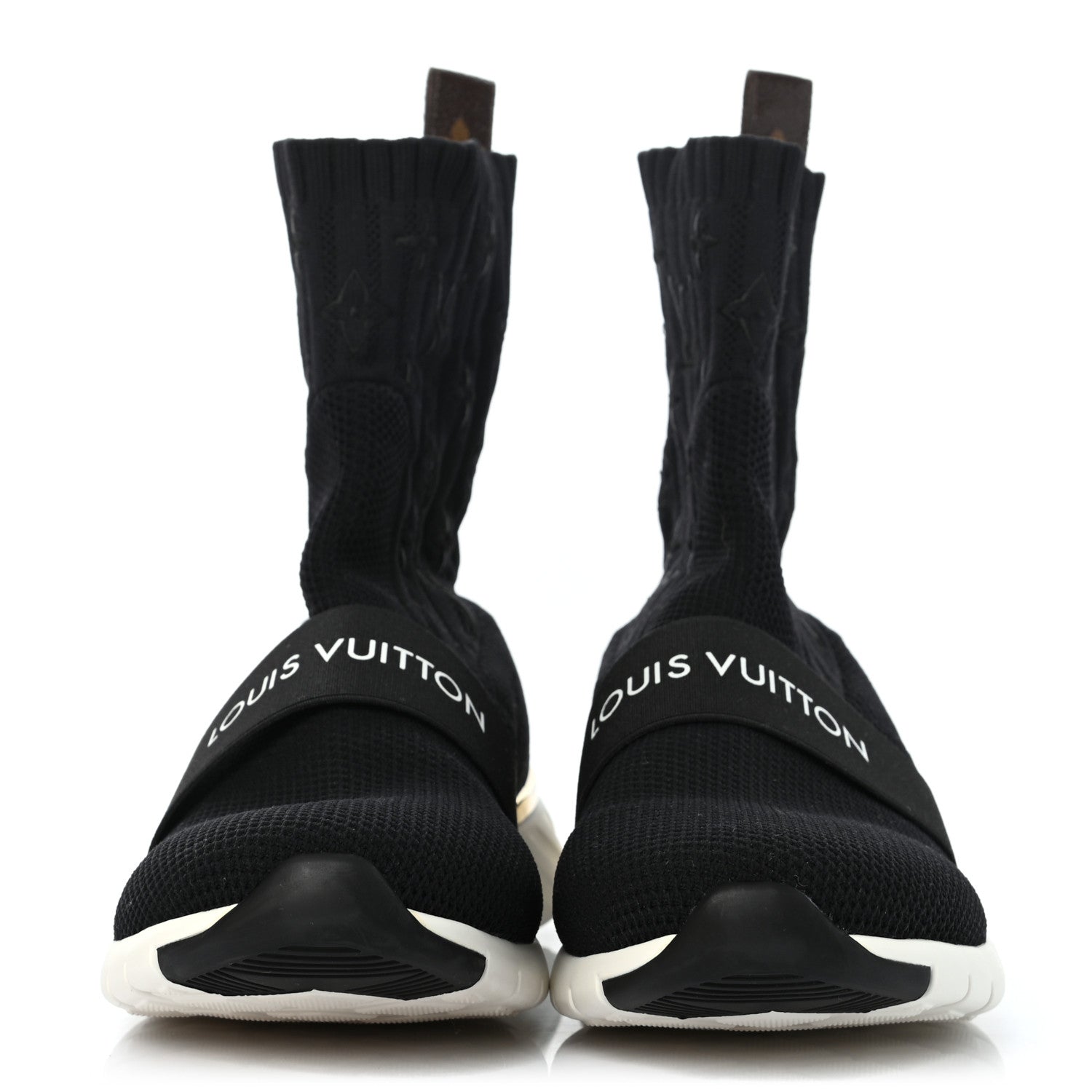 Louis Vuitton Monogram Stretch Fabric Aftergame Sneaker Boots 40 Black 2 of 7