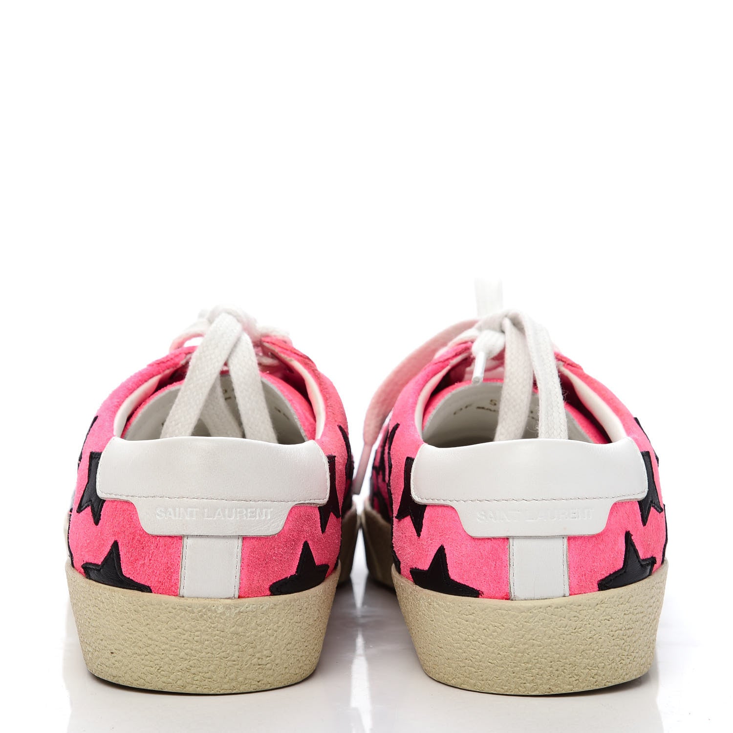 Saint Laurent Suede Star Court Sneakers 35 Pink Black 4 of 9