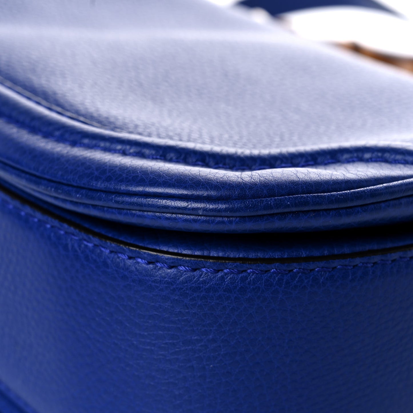 Calfskin Medium New Bamboo Top Handle Bag Blue