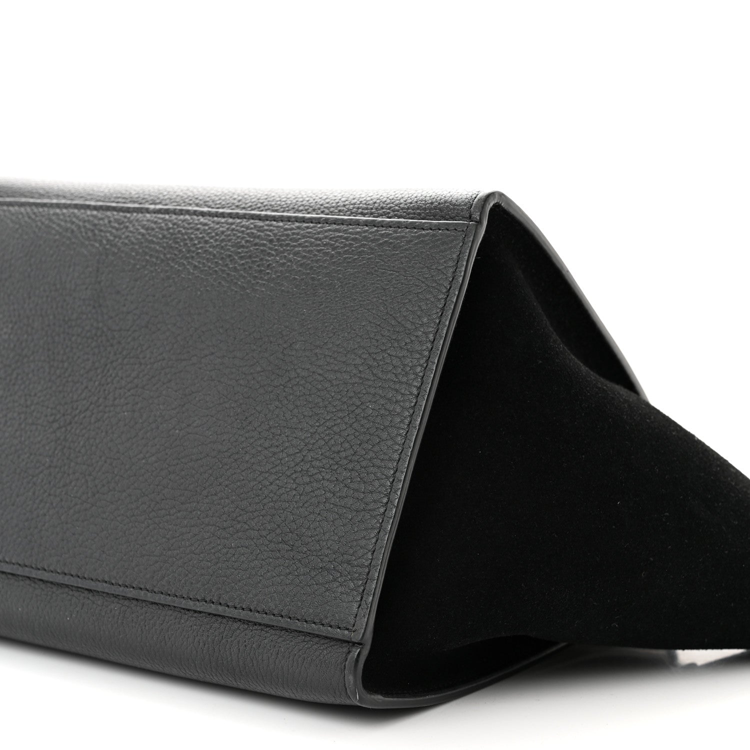 Celine Drummed Calfskin Suede Small Trapeze Black 9 of 13