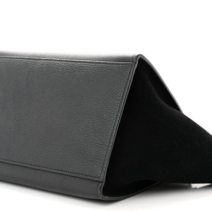Celine Drummed Calfskin Suede Small Trapeze Black 9 of 13
