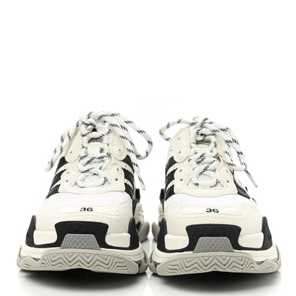 Balenciaga X ADIDAS Fabric Mesh Womens Triple S Sneakers 36 White Black Light Grey Grey 2 of 7