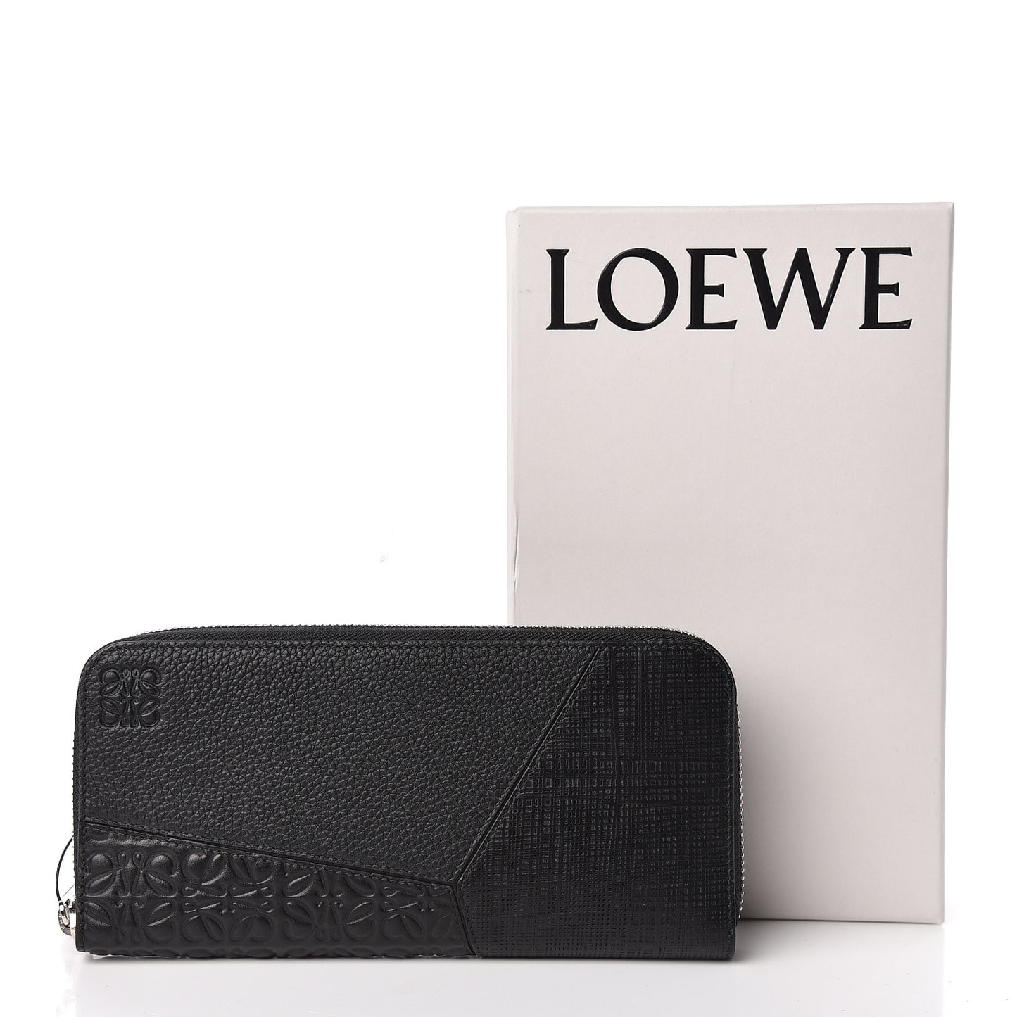 Calfskin Puzzle Open Wallet Black