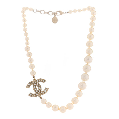 Chanel Pearl CC 100th Anniversary Necklace Light Gold 3 of 7