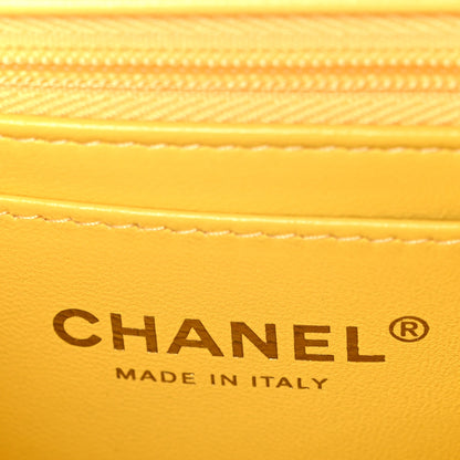 Chanel Lambskin Quilted Mini Rectangular Flap Yellow 6 of 11