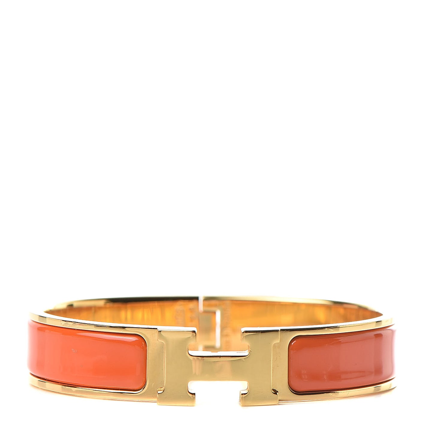 Enamel Narrow Clic Clac H Bracelet PM Orange
