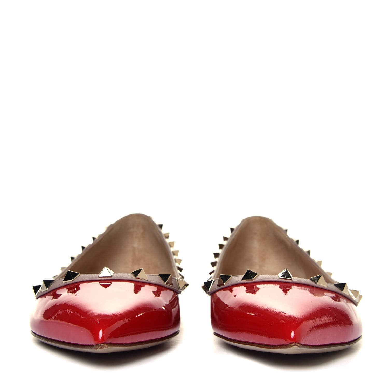 Valentino Garavani Patent Rockstud Ballerina Flats 41 Rosso Valentino Poudre 7 of 12