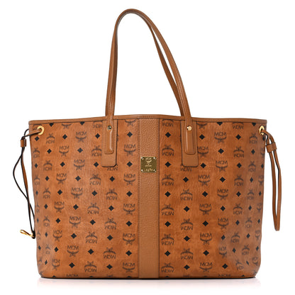 MCM Visetos Large Liz Reversible Shopper Tote Cognac 1 of 14
