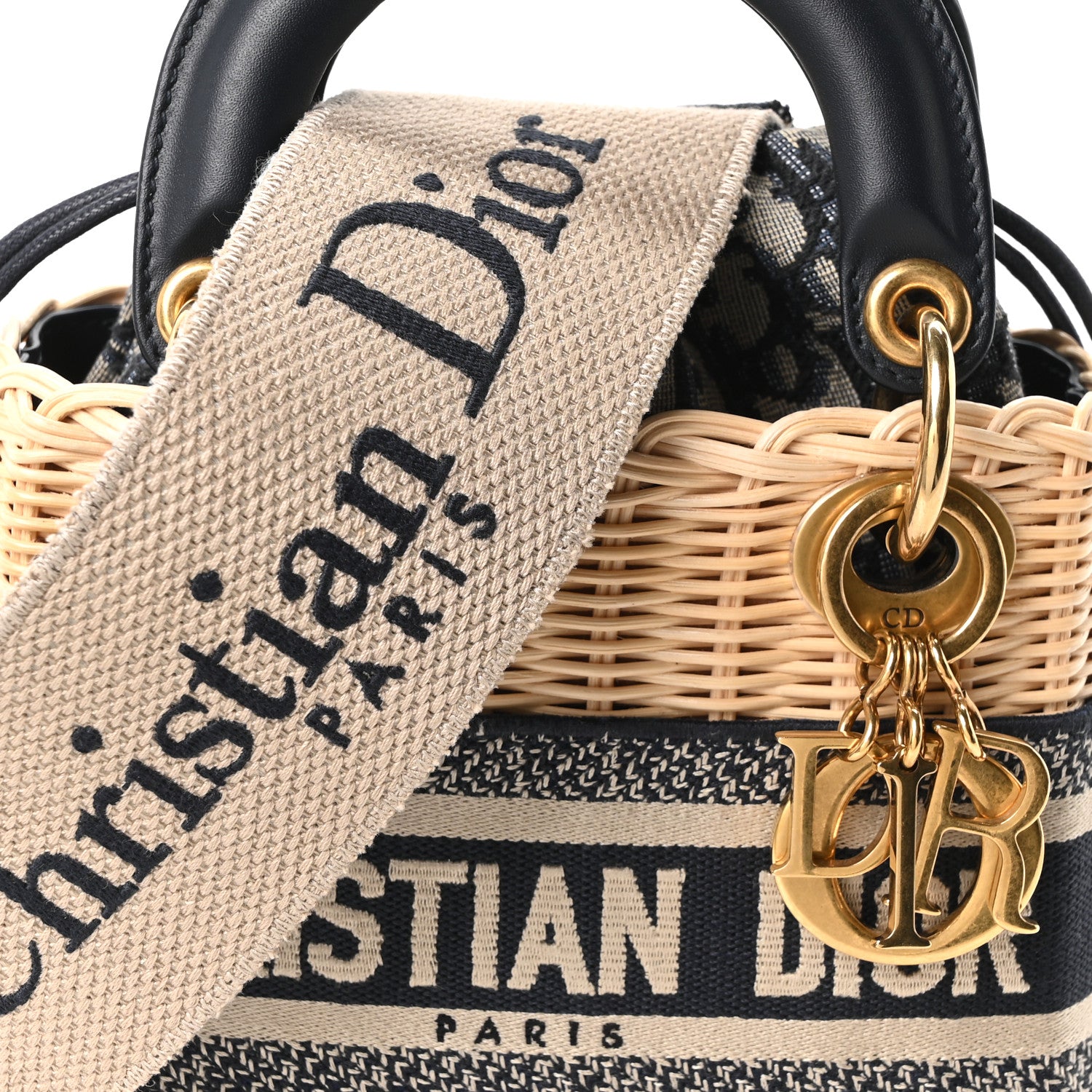 Christian Dior Wicker Oblique Mini Lady Dior Bag Blue 1922629