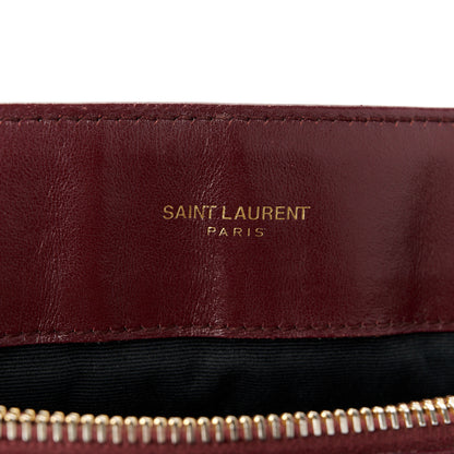 Saint Laurent Calfskin Y Quilted Monogram Medium Loulou Chain Satchel Rouge Legion 6 of 13