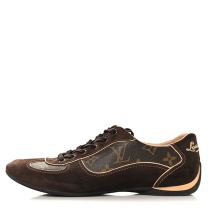 Louis Vuitton Suede Calfskin Monogram Womens Energie Sneakers 38 Brown 1 of 9