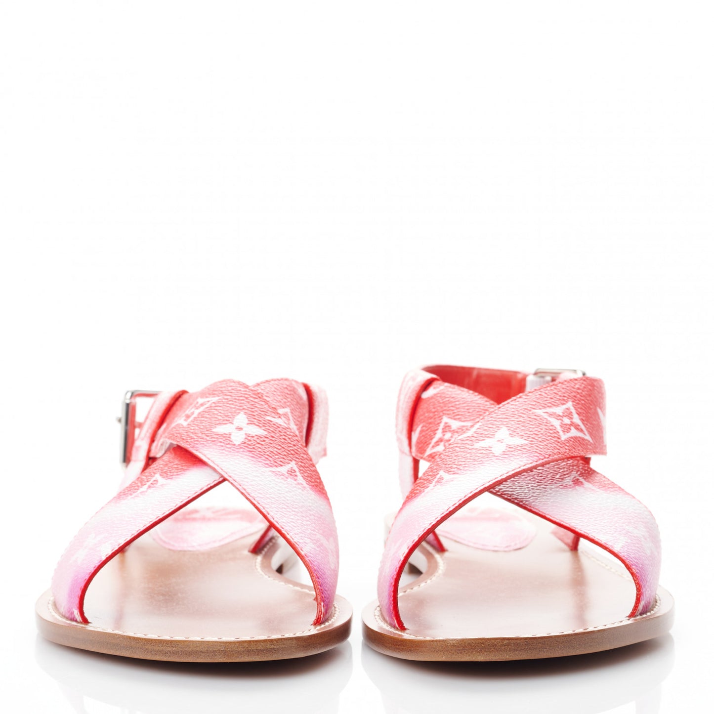 Monogram Escale Palma Flat Sandals 39 Rouge