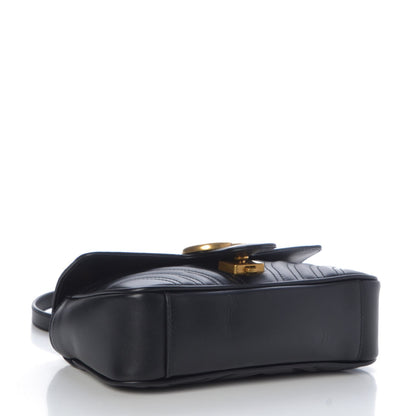 Gucci Calfskin Matelasse Mini GG Marmont Shoulder Bag Black 4 of 8