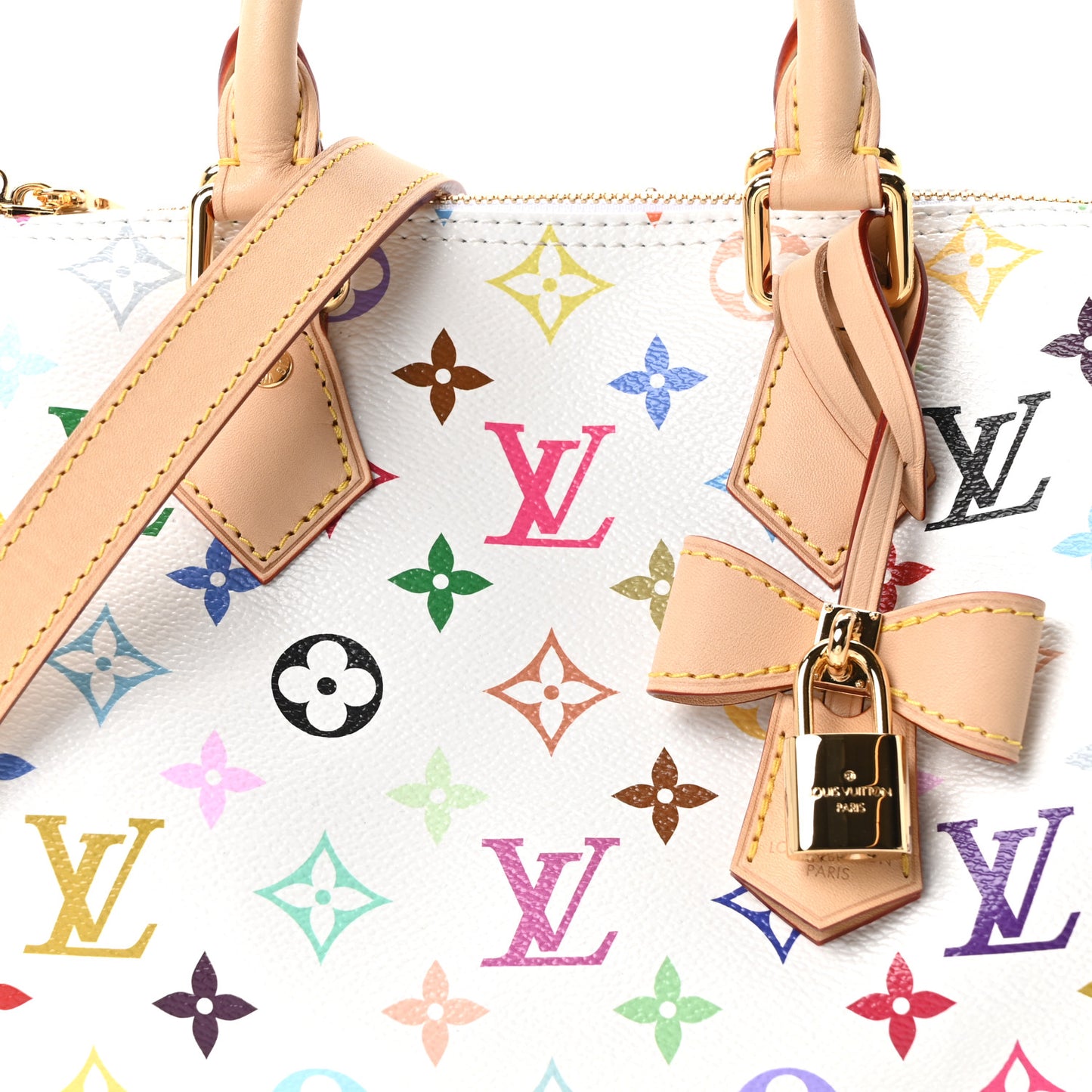 LV X TM Monogram Multicolor Speedy Bandouliere 25 White