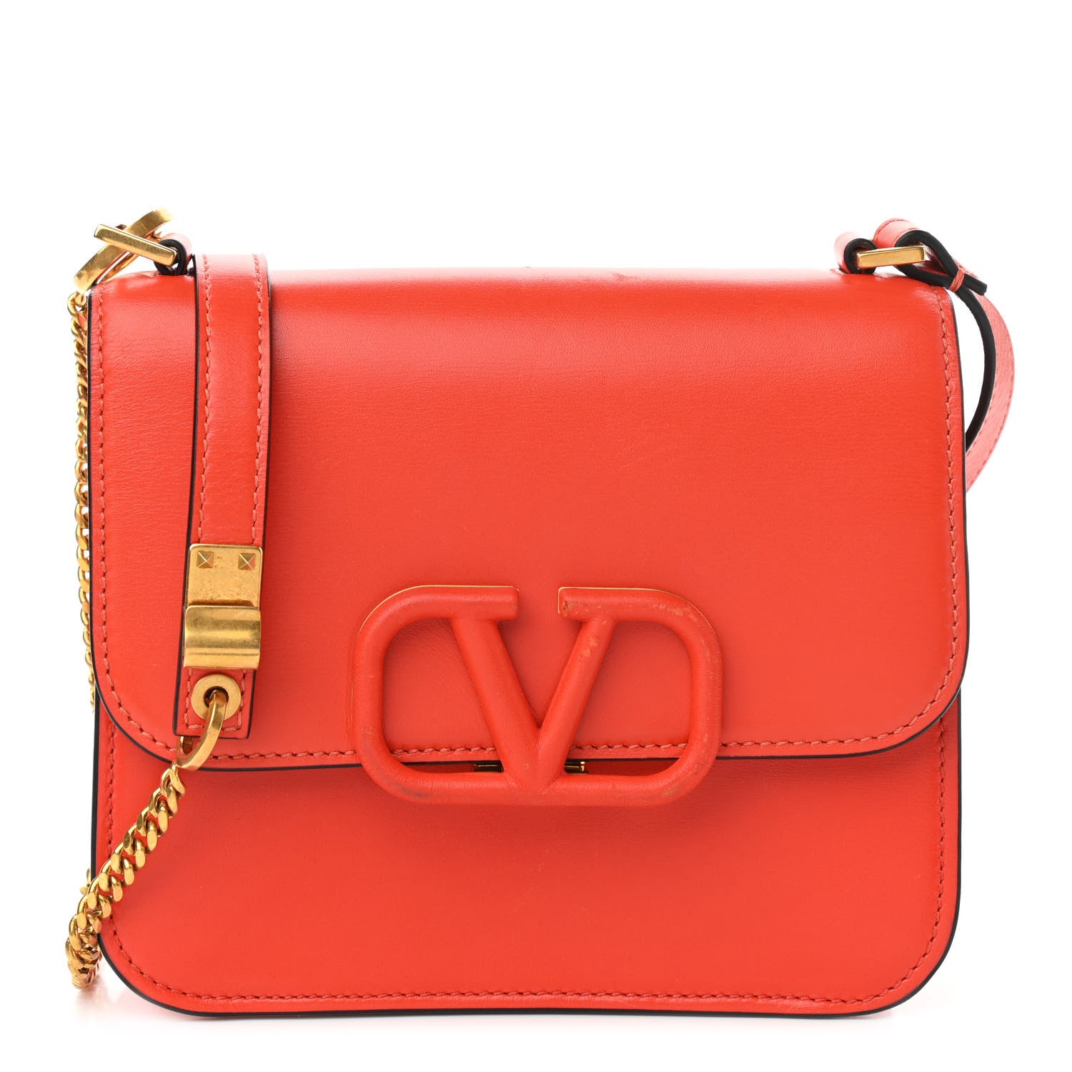 Valentino Garavani Smooth Calfskin Small VSling Shoulder Bag Orange 1 of 11