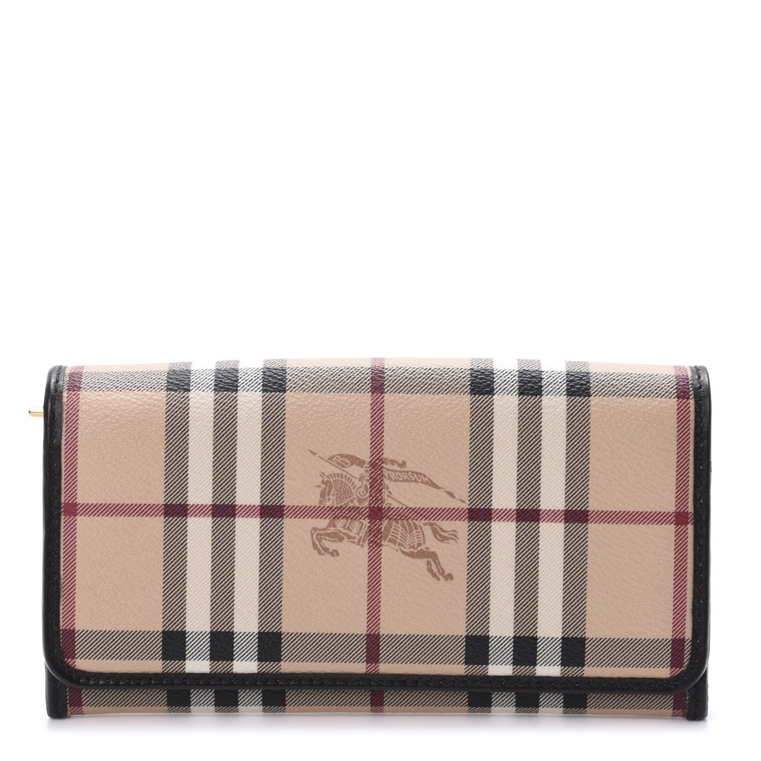 Burberry Haymarket Check Penrose Continental Wallet Chocolate 1 of 9