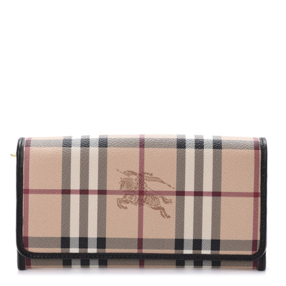 Burberry Haymarket Check Penrose Continental Wallet Chocolate 1 of 9
