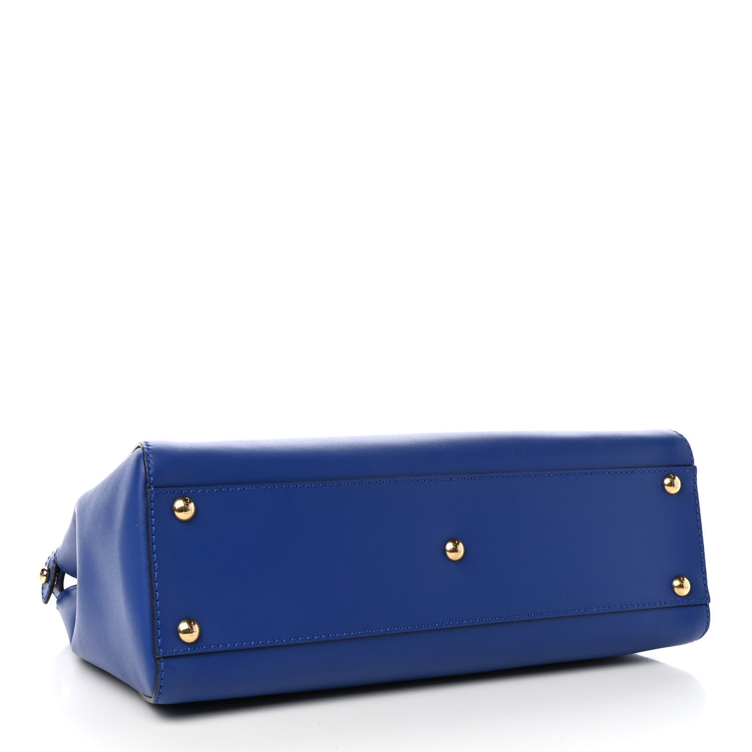 Fendi Vitello Morgan Fabric Jacquard Pequin Medium Peekaboo Iconic Satchel Blue Neon Tobacco 4 of 8