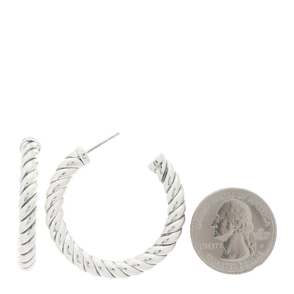 David Yurman Sterling Silver Sculpted Cable Hoop Earrings 2 of 4