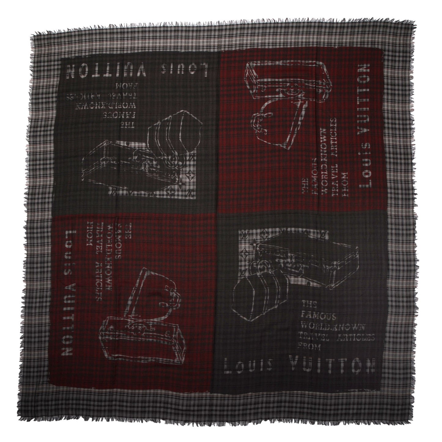 Mens Fleece Wool Silk Trunks Shawl Gris Rouge