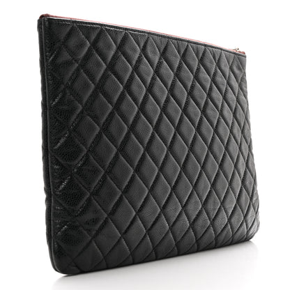 Chanel Caviar Quilted Large Cosmetic Case Black 3 of 9