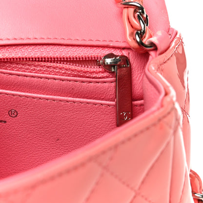 Chanel Patent Quilted Mini Square Flap Pink 12 of 18