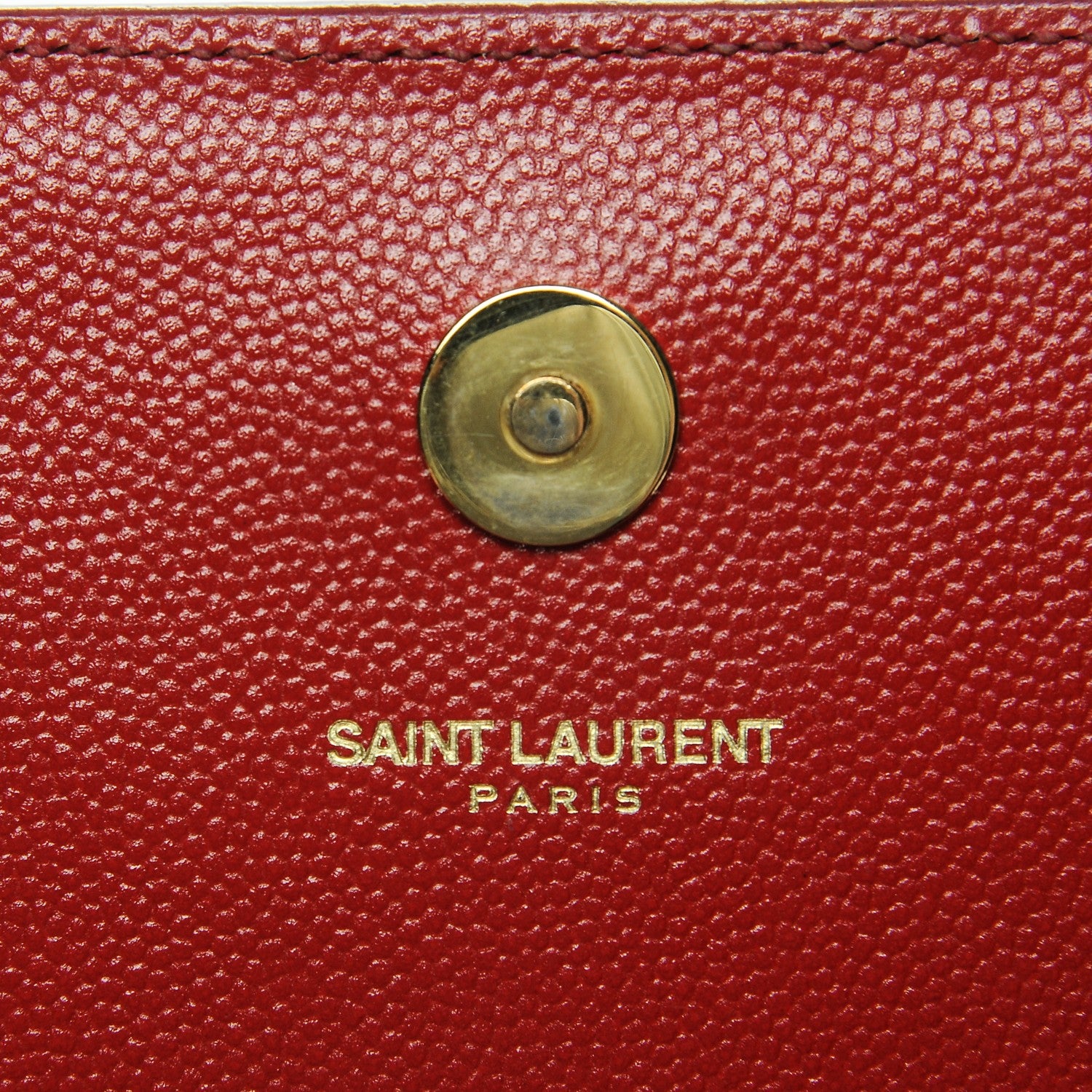 Saint Laurent Grain De Poudre Classic Monogram Clutch Red 6 of 9