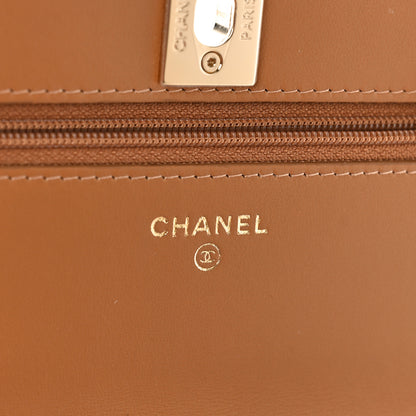 Chanel Lambskin Quilted Contrast Stitch Trendy CC Wallet On Chain WOC Camel 6 of 10