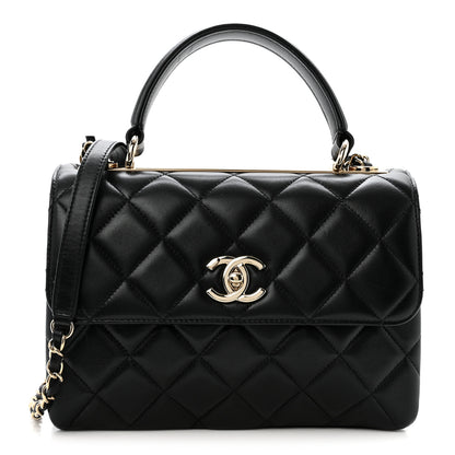 Chanel Lambskin Quilted Small Trendy CC Dual Handle Flap Bag Black 1 of 12
