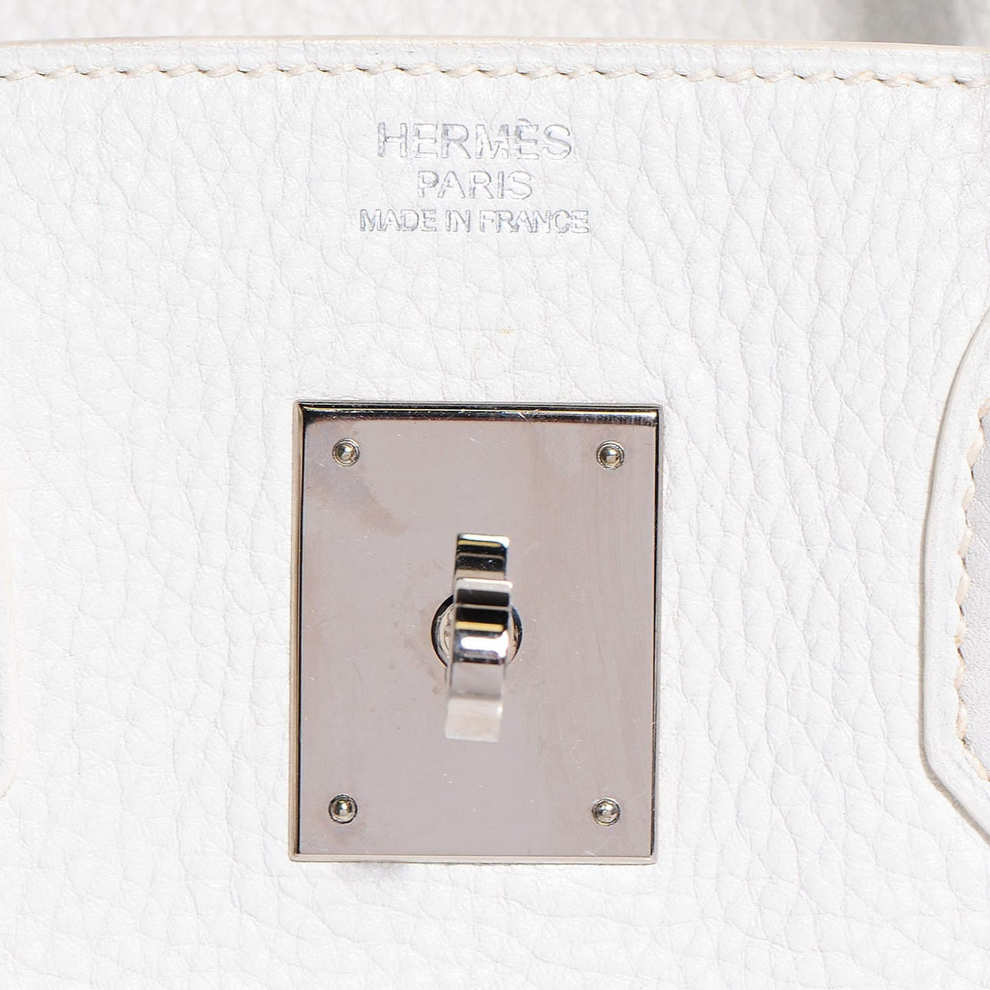 Taurillon Clemence Birkin 30 White