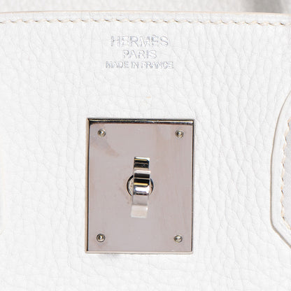 Hermes Taurillon Clemence Birkin 30 White 21 of 28