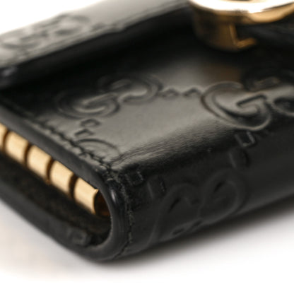 Gucci Guccissima Icon Signature 6 Key Holder Case Black 7 of 10