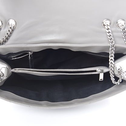 Saint Laurent Calfskin Y Quilted Monogram Large Loulou Chain Satchel Light Grey 5 of 13