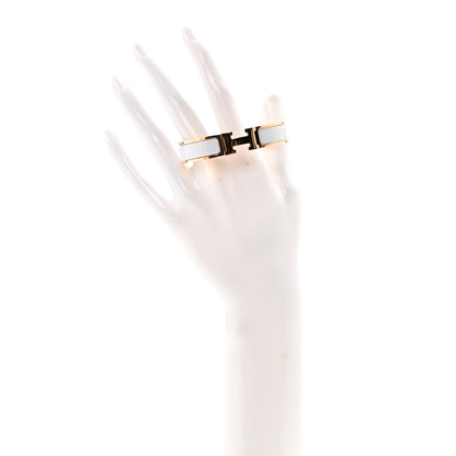 Hermes Enamel Narrow Clic Clac H Bracelet PM White 4 of 5
