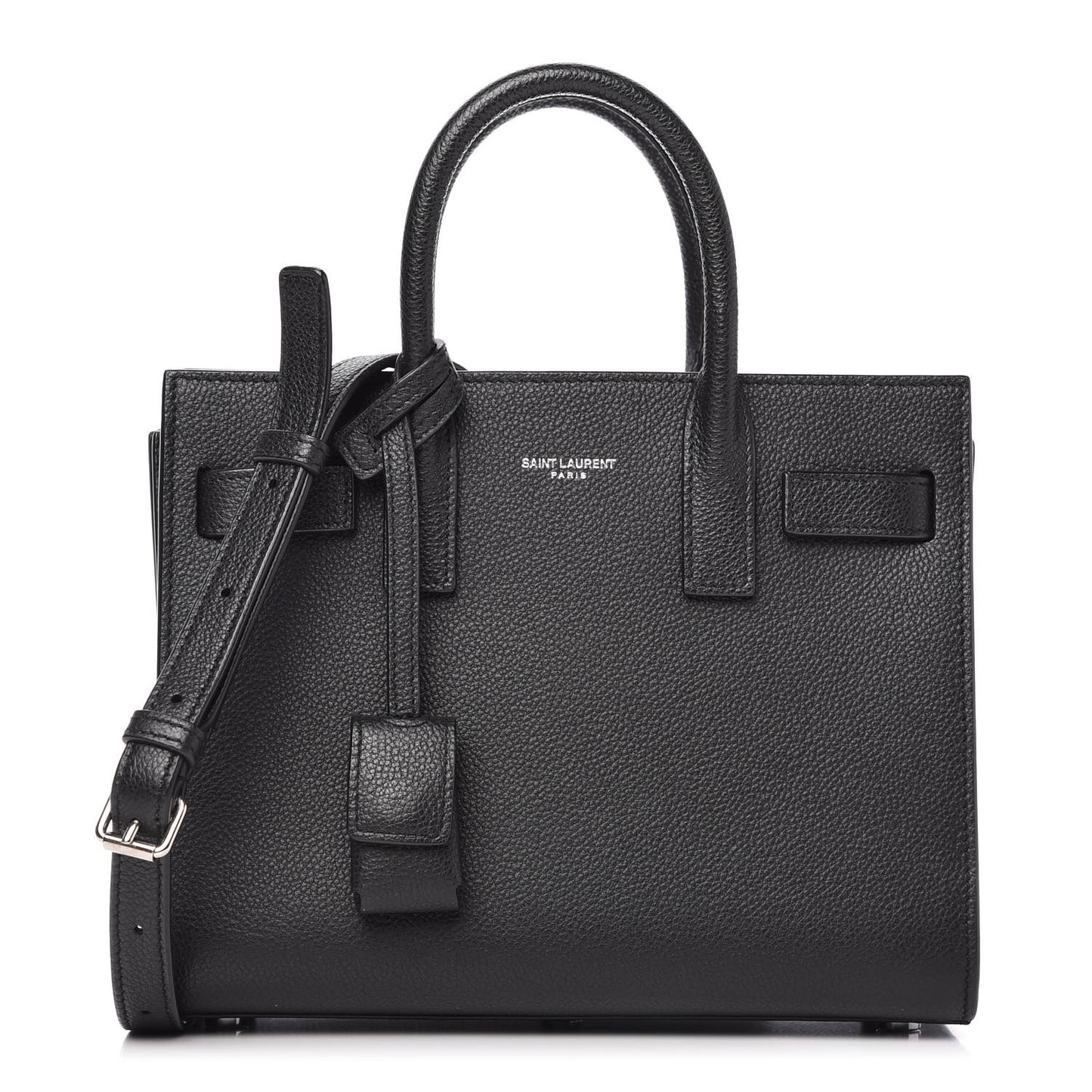 Grained Calfskin Nano Sac De Jour Black