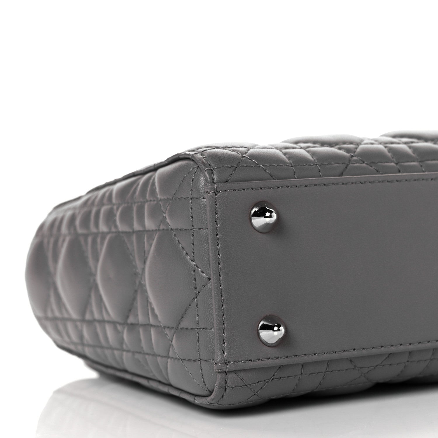 Christian Dior Lambskin Cannage Small My ABCDior Lady Dior Grey 5 of 8