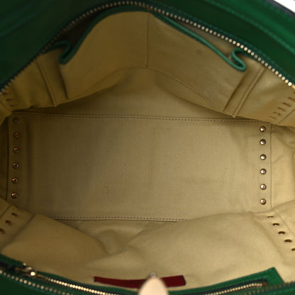 Valentino Garavani Vitello Rockstud Double Handle Tote Pop Green 5 of 11