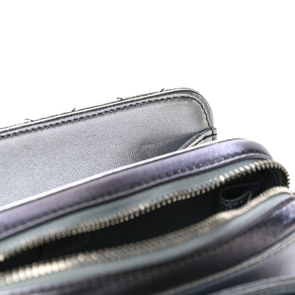 Chanel Metallic Lambskin Like A Wallet Flap Silvery Black 12 of 17