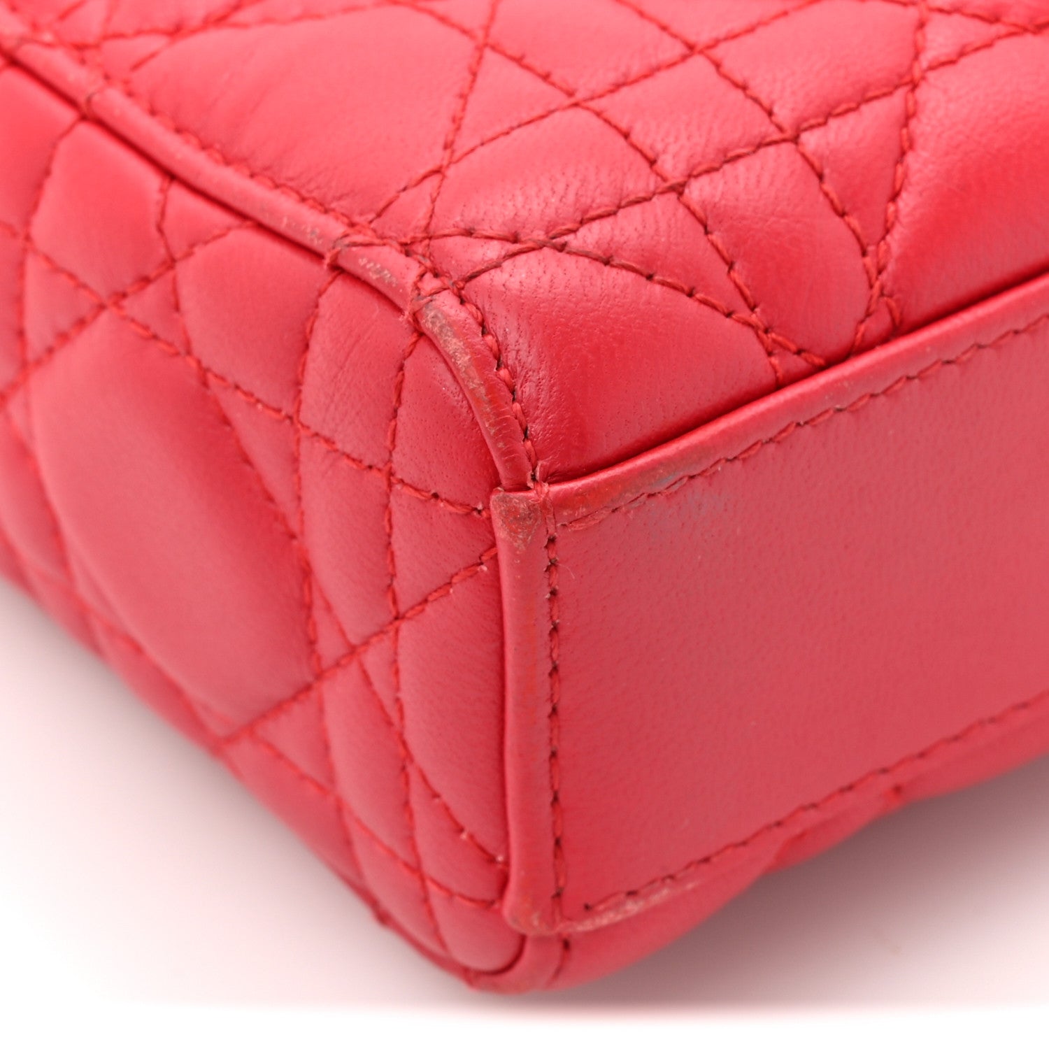 Christian Dior Lambskin Cannage Medium Lady D-Joy Red 19 of 21